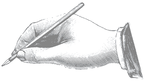 illustration of hand holding a pen