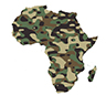 Africa outline and filled in with camouflage
